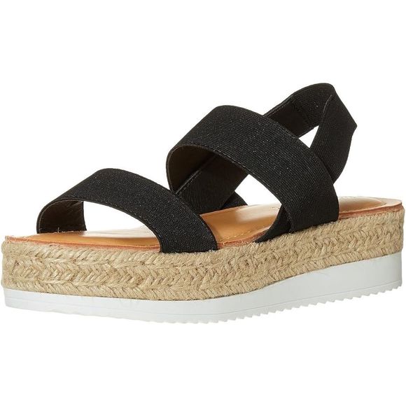 Madden Girl Shoes - SZ 8.5 Madden Girl Women's Bowie Espadrille Wedge Platform Sandal in Black Retai